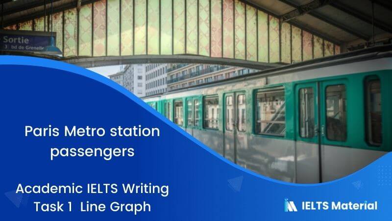 IELTS Academic Writing Task 1 Topic 38: Paris Metro station passengers – Line Graph