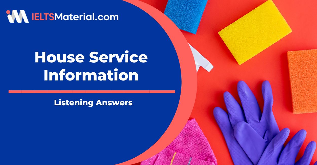 House Service Information Listening Answers