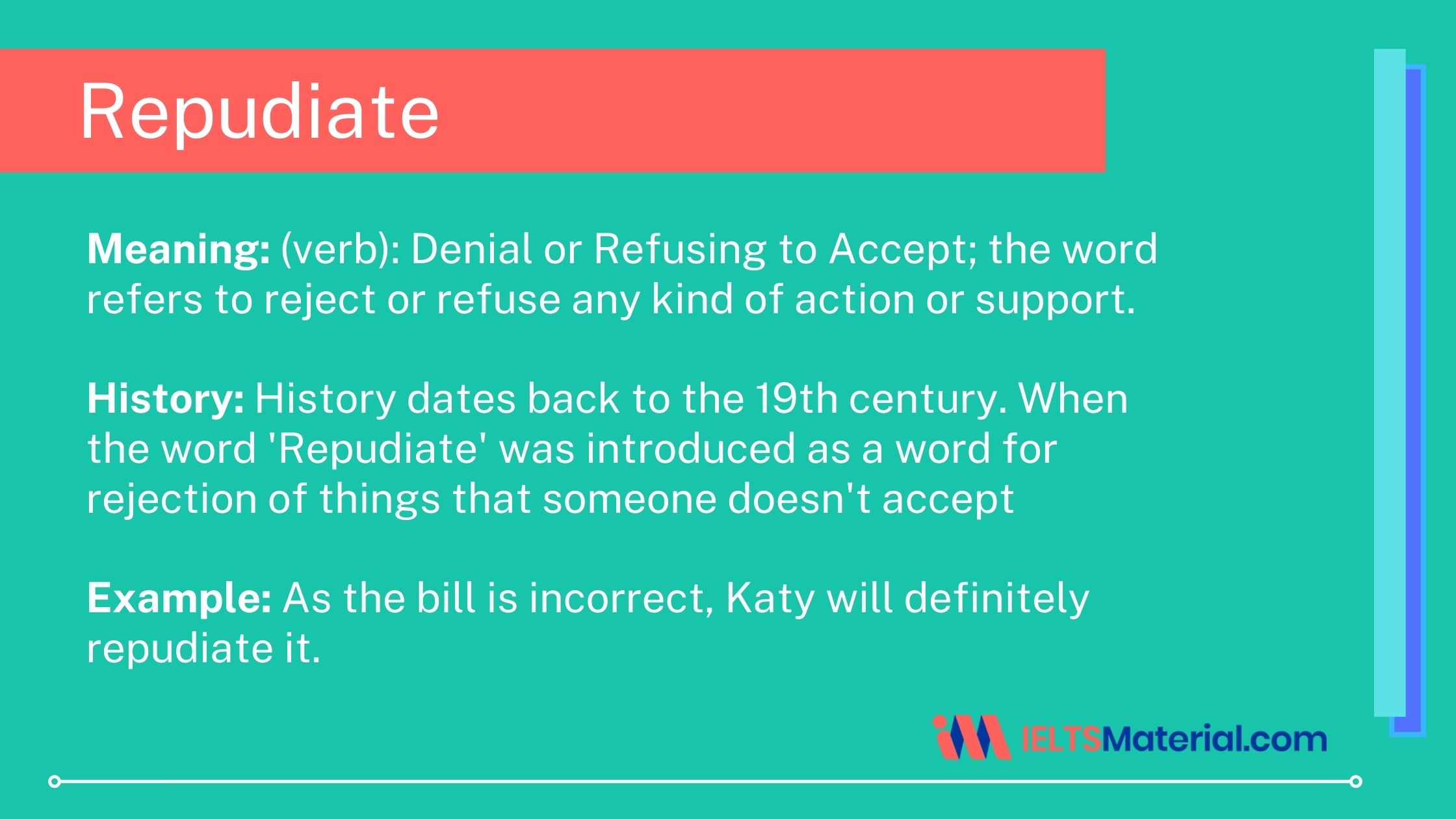 Example Sentence For The Word Repudiate