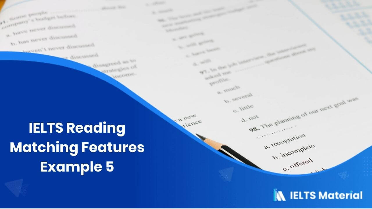 IELTS Reading Matching Features Example 5