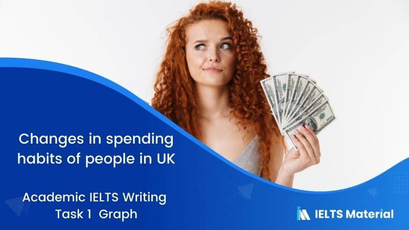 IELTS Academic Writing Task 1 Topic 20: Changes in spending habits of people in UK – Graph