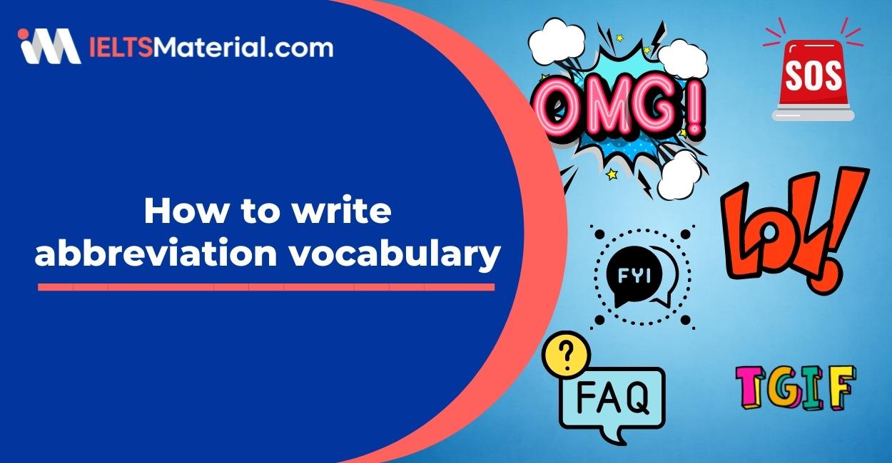 How to write abbreviation vocabulary