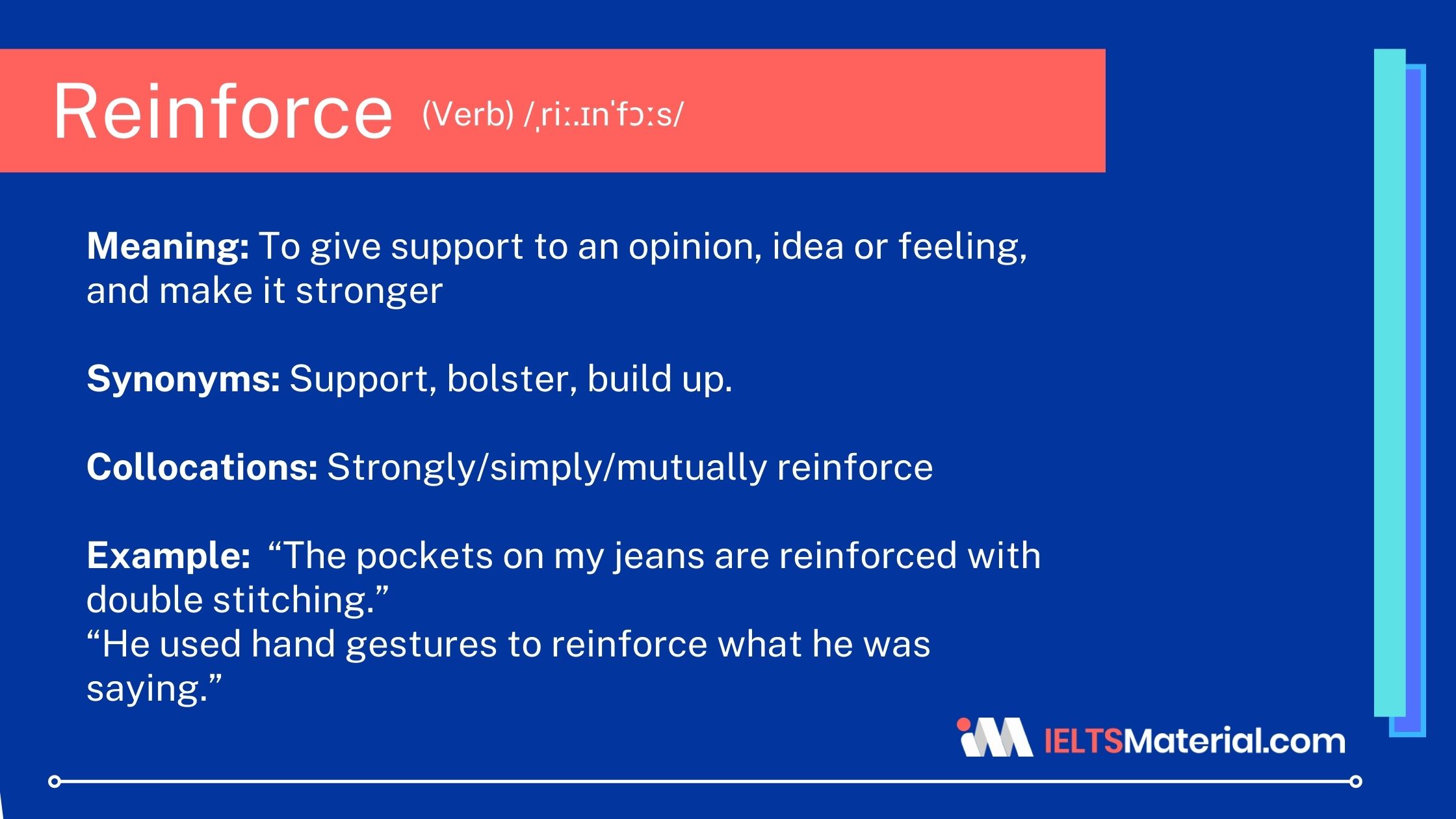 Reinforce – Word of the Day for IELTS Speaking and Writing
