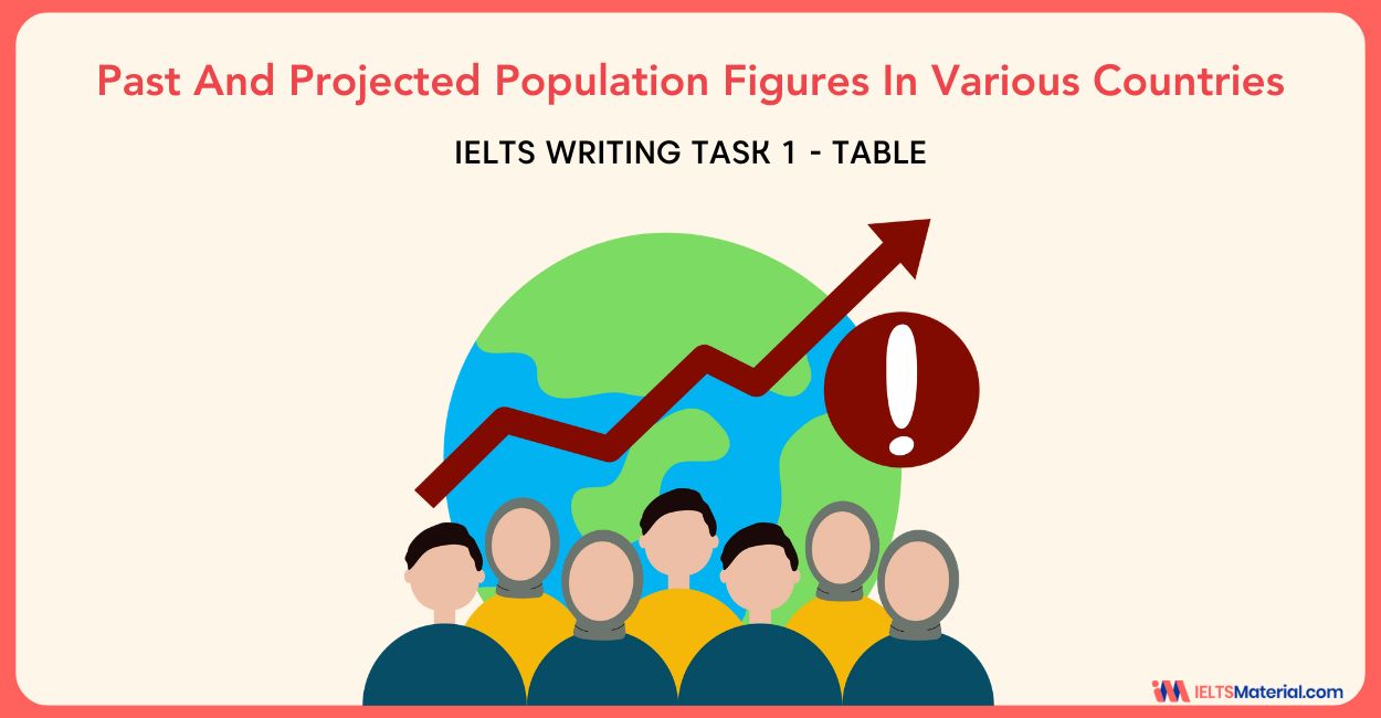 Past And Projected Population Figures In Various Countries – IELTS Writing Task 1