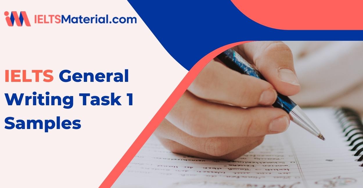 IELTS General Writing Task 1 Samples