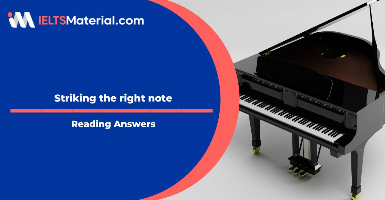 Striking the right note Reading Answers