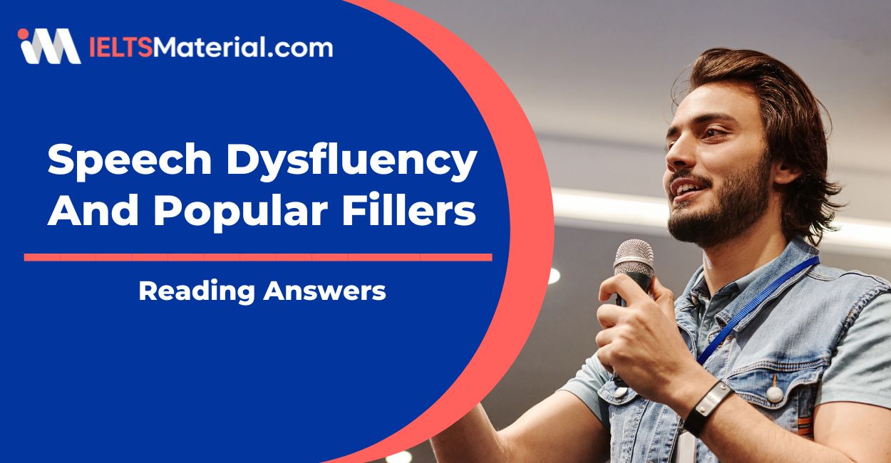 Speech Dysfluency And Popular Fillers Reading Answers
