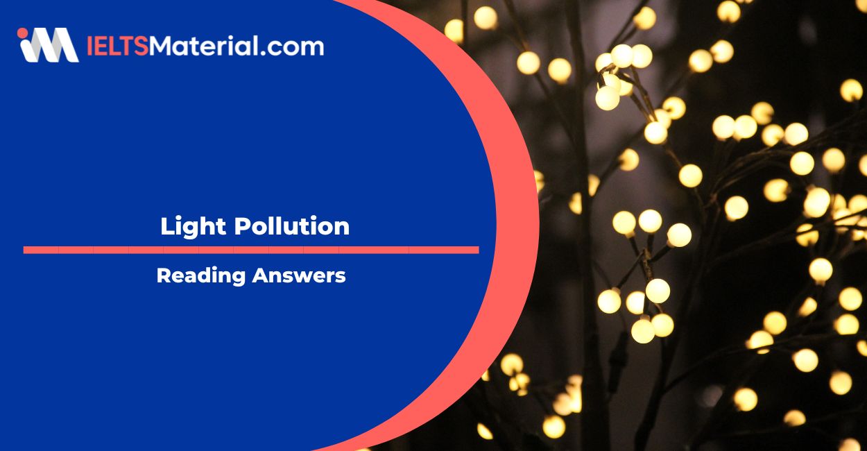 Light Pollution Reading Answers