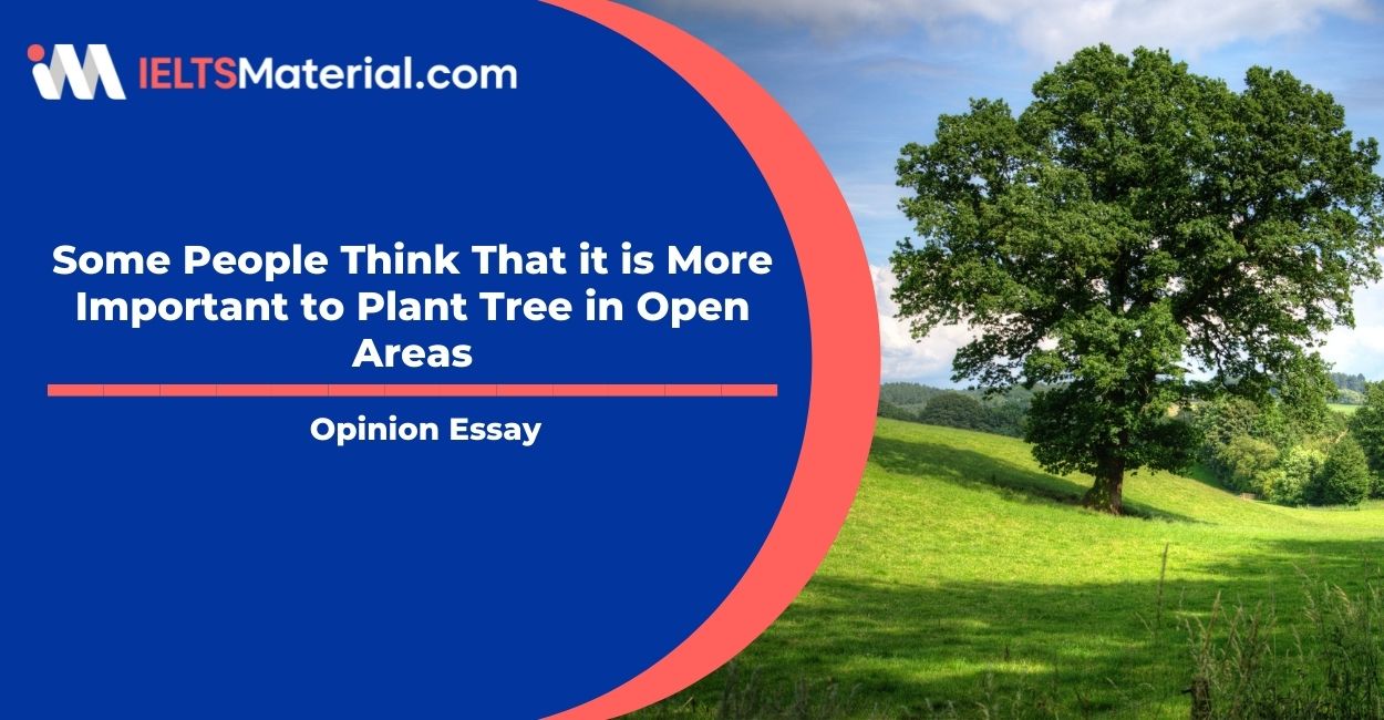 Some People Think That it is More Important to Plant Tree in Open Areas- IELTS Writing Task 2