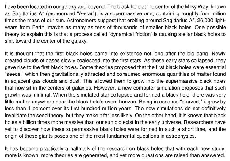 Cosmic Black Holes 1
