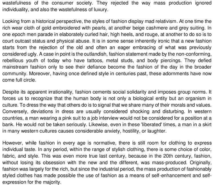 Fashion and Society 1