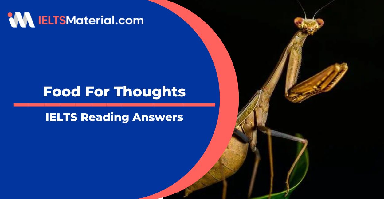 Food For Thoughts- IELTS Reading Answers