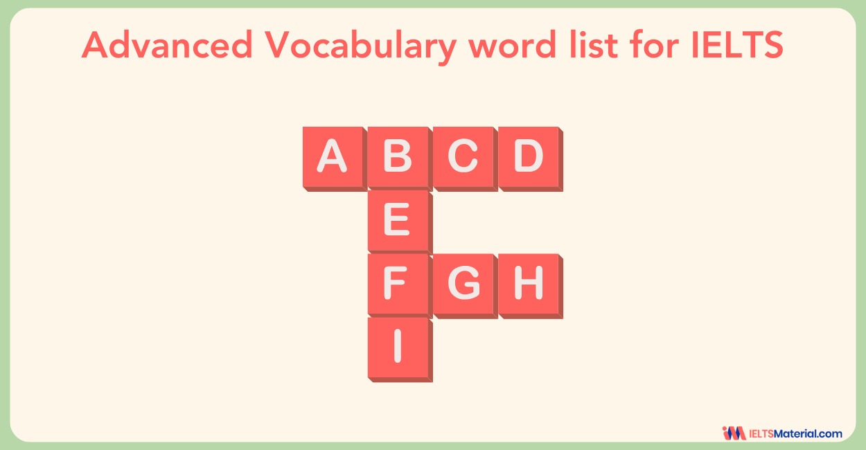 Advanced Vocabulary Word List for IELTS