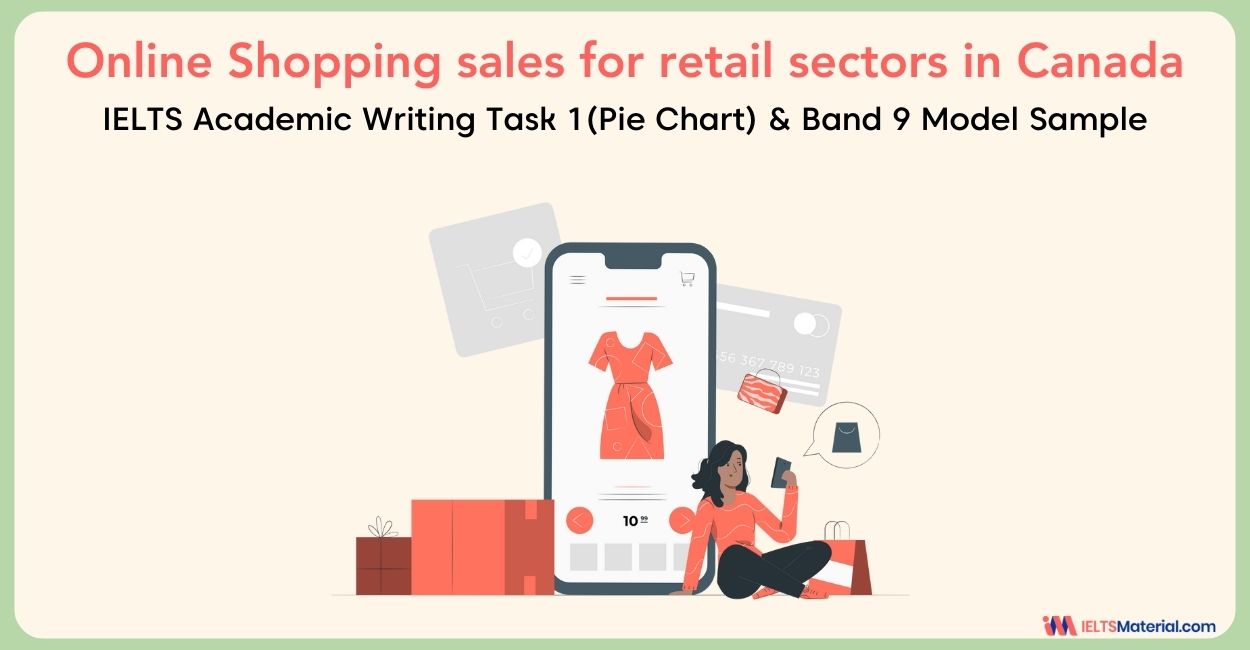 Online shopping sales for retail sectors in Canada – IELTS Writing Task 1 Pie chart