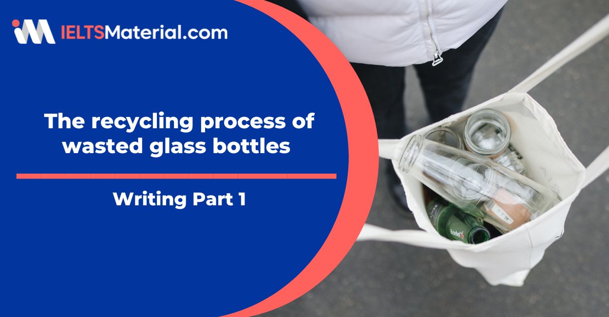 Academic IELTS Writing Task 1 Recycling process of wasted glass bottles Sample Answers