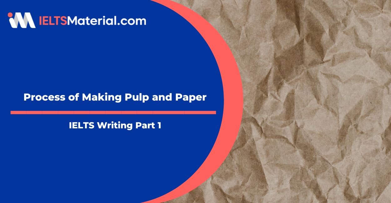 Process of Making Pulp and Paper Diagram Writing Task 1 Answers