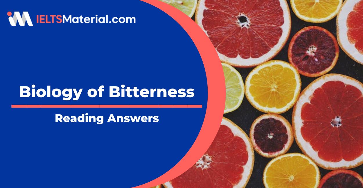 Biology of bitterness Reading Answers