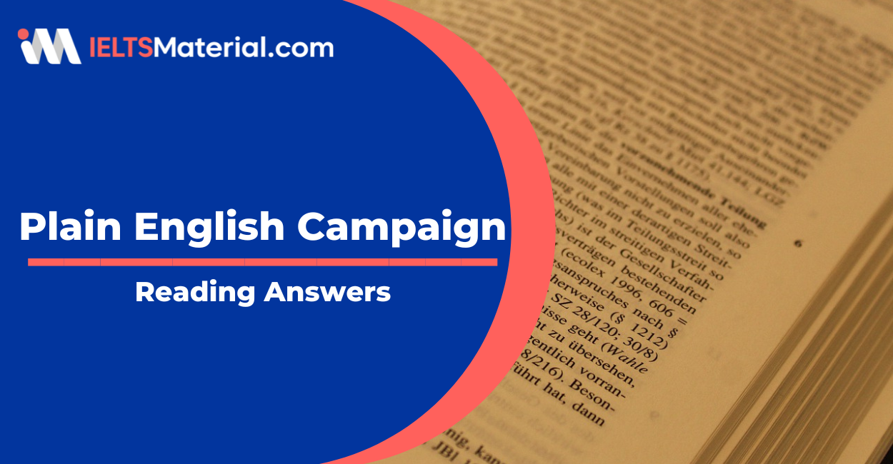 Plain English Campaign – IELTS Reading Answers