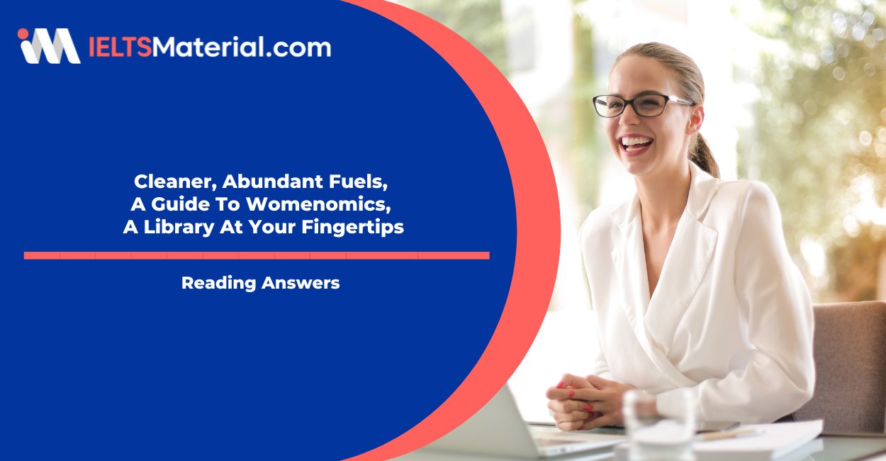 Cleaner, Abundant Fuels Attracting Record Investment, A Guide To Womenomics, A Library At Your Fingertips Reading Answers