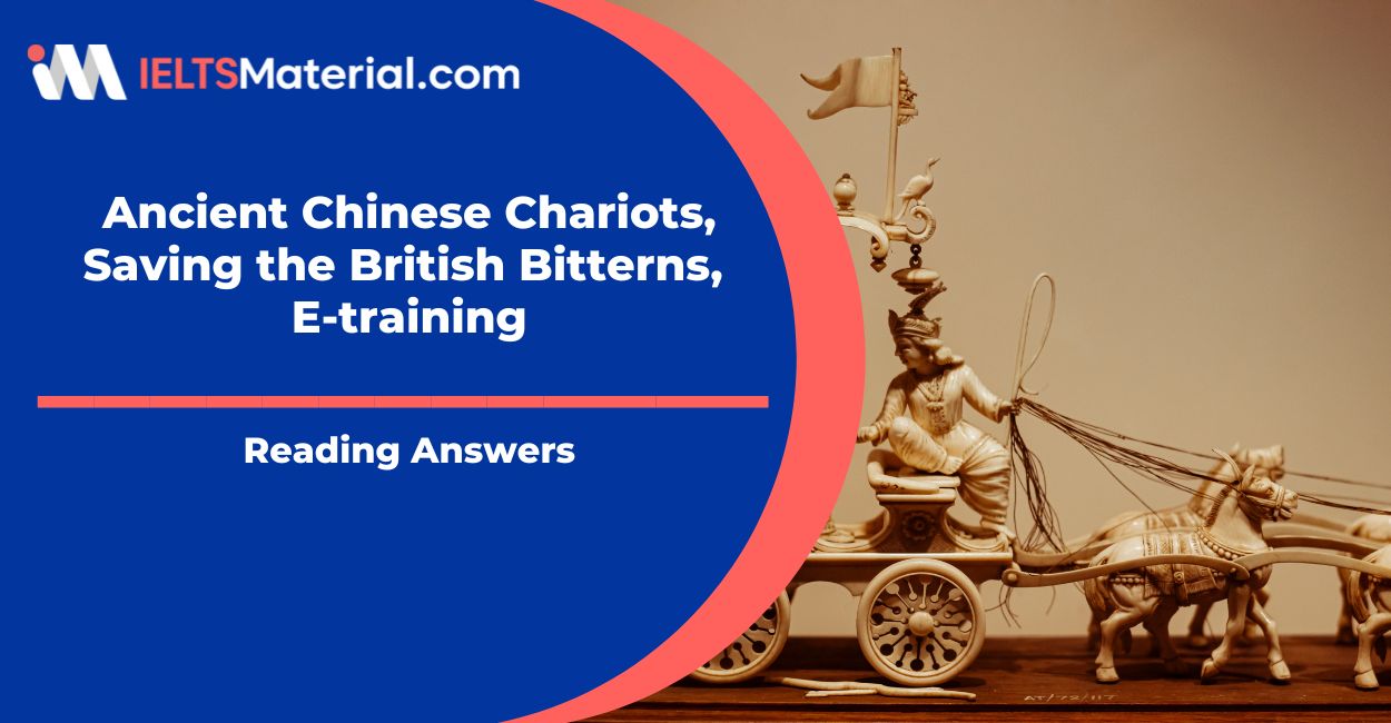 Ancient Chinese Chariots, Saving the British Bitterns, E-training Reading Answers