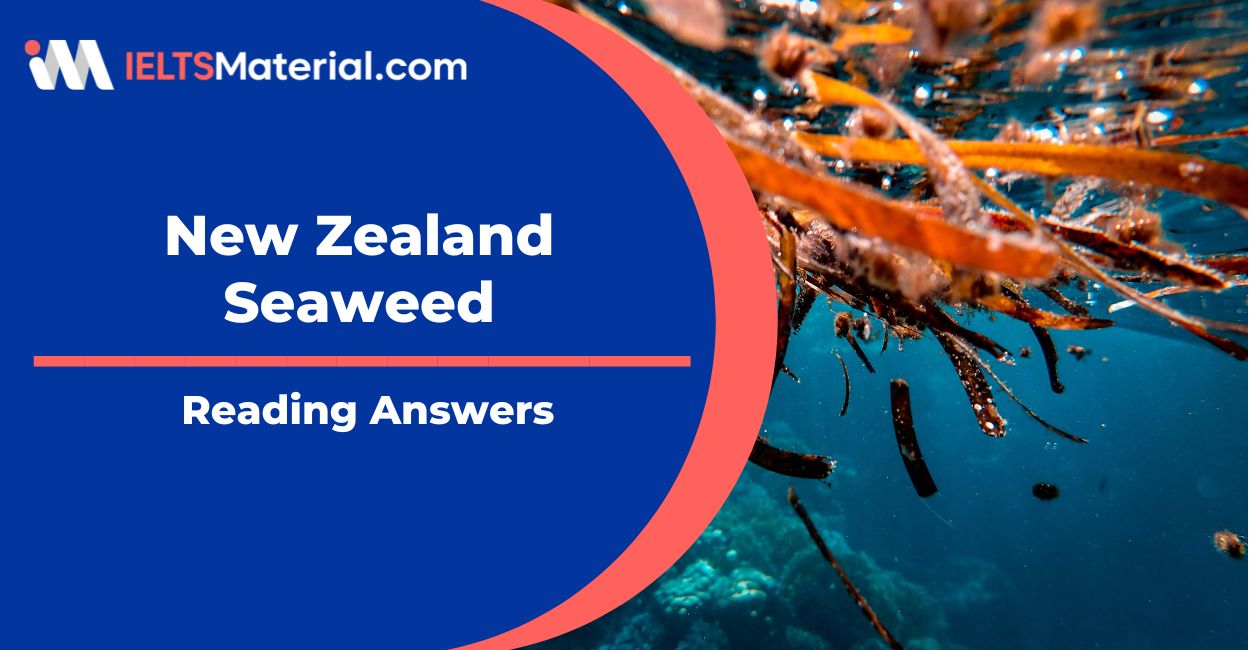 New Zealand Seaweed Reading Answers