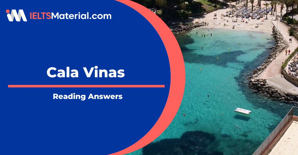 Hotel Cala Vinas IELTS Reading Answers