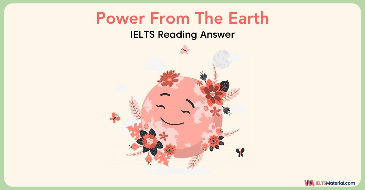 Power From The Earth Reading Answers