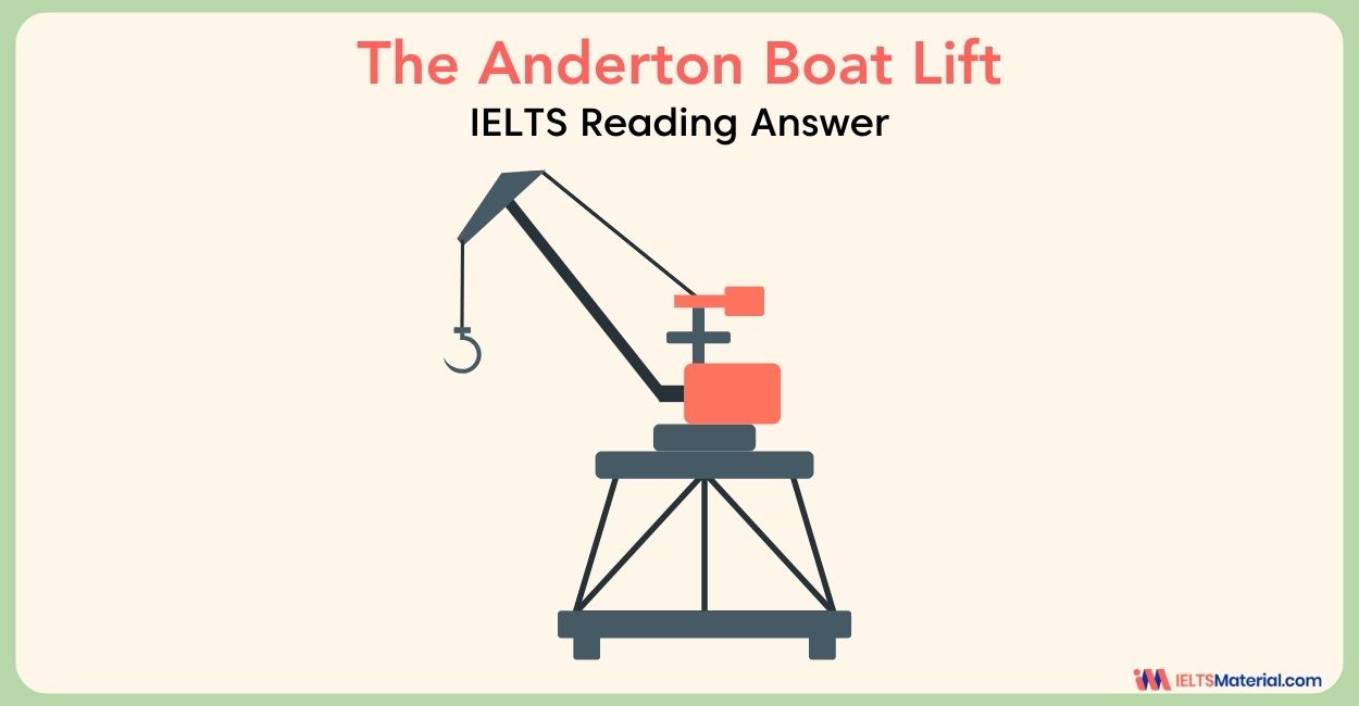The Anderton Boat Lift – IELTS Academic Reading Answers