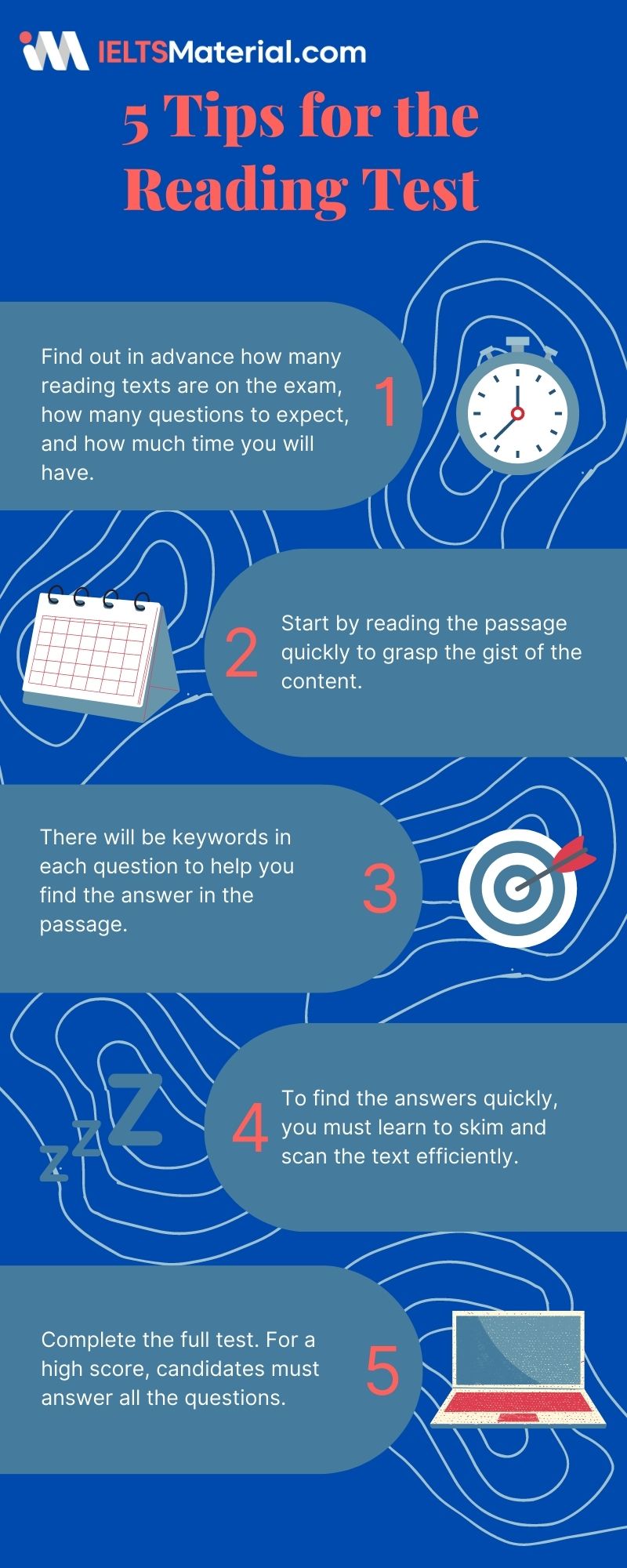 reading test tips infographic