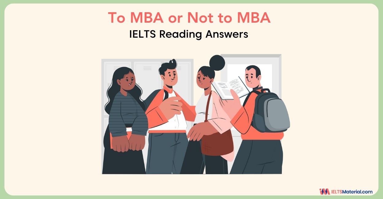 To MBA or Not to MBA Reading Answers