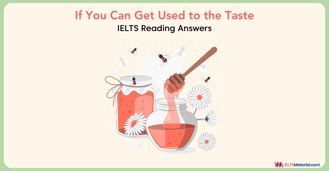 If You Can Get Used to the Taste – IELTS Reading Answers