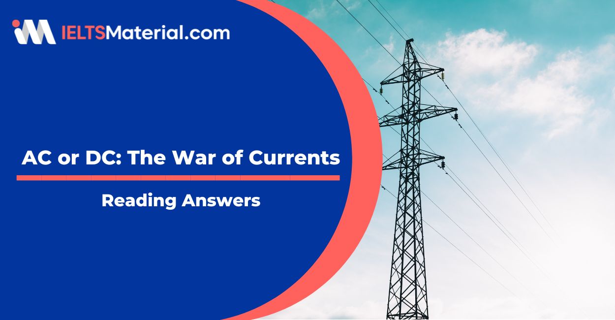 AC or DC: The War of Currents Reading Answers
