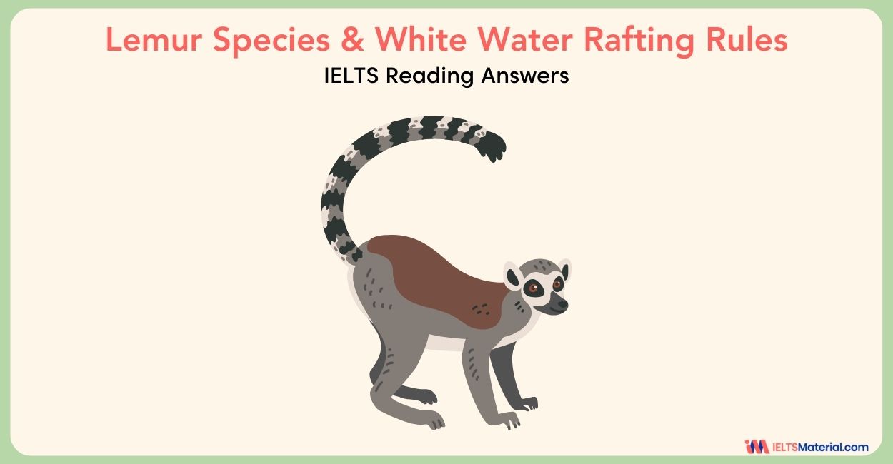 Lemur Species & White Water Rafting Rules Reading Answers