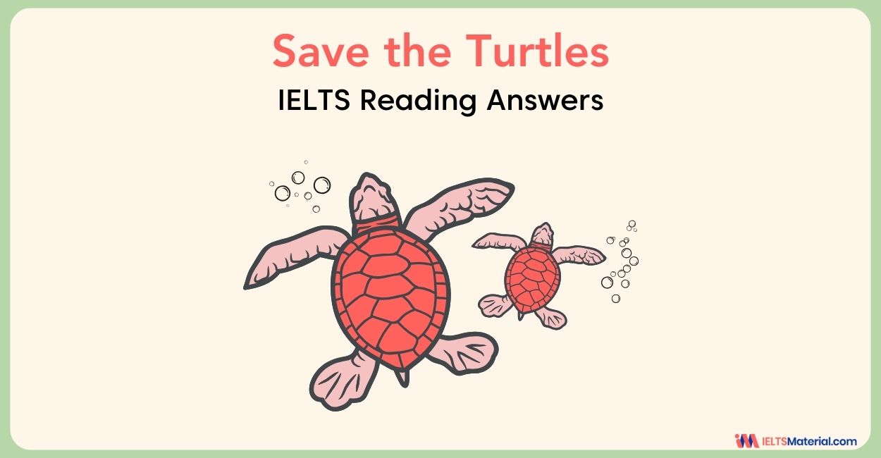 Save the Turtles- IELTS Reading Answers