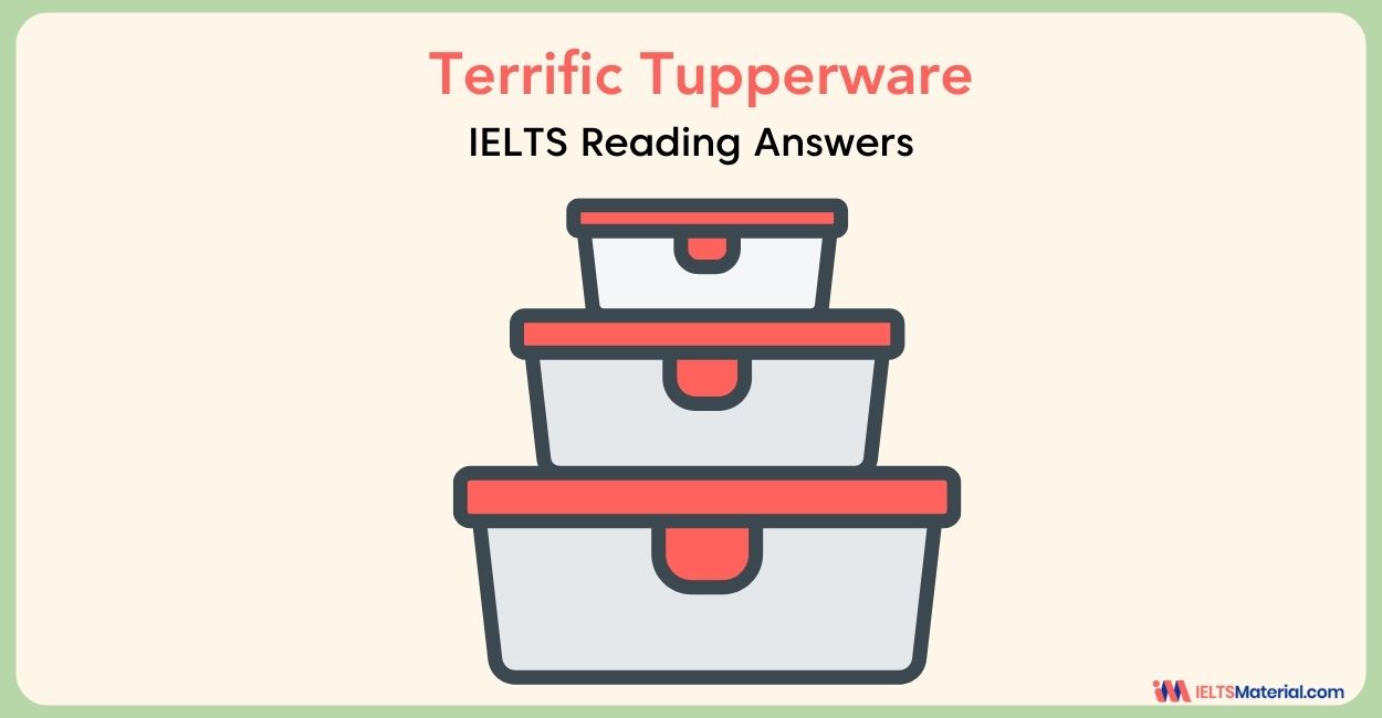 Terrific Tupperware Reading Answer