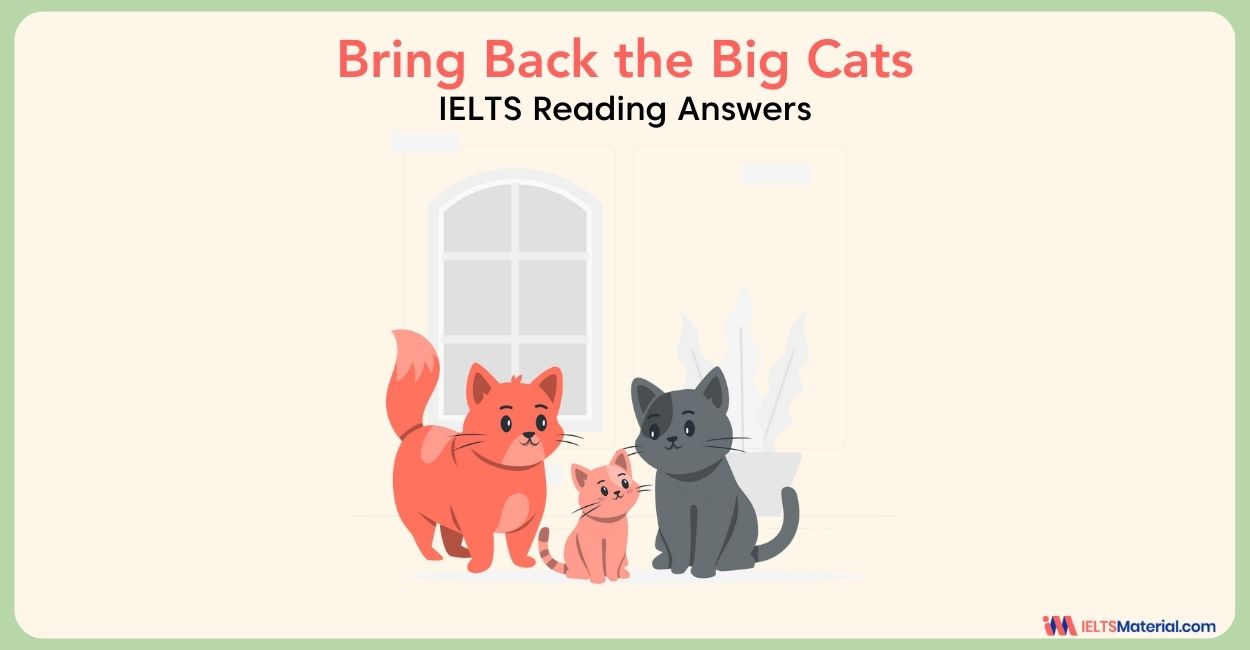 Bring Back the Big Cats IELTS Reading Answers