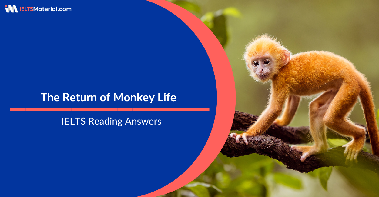The Return of Monkey Life IELTS Reading Answers