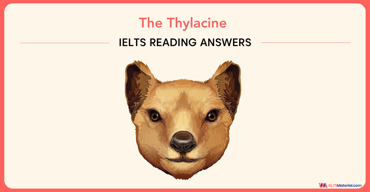 The Thylacine – IELTS Reading Academic Answers