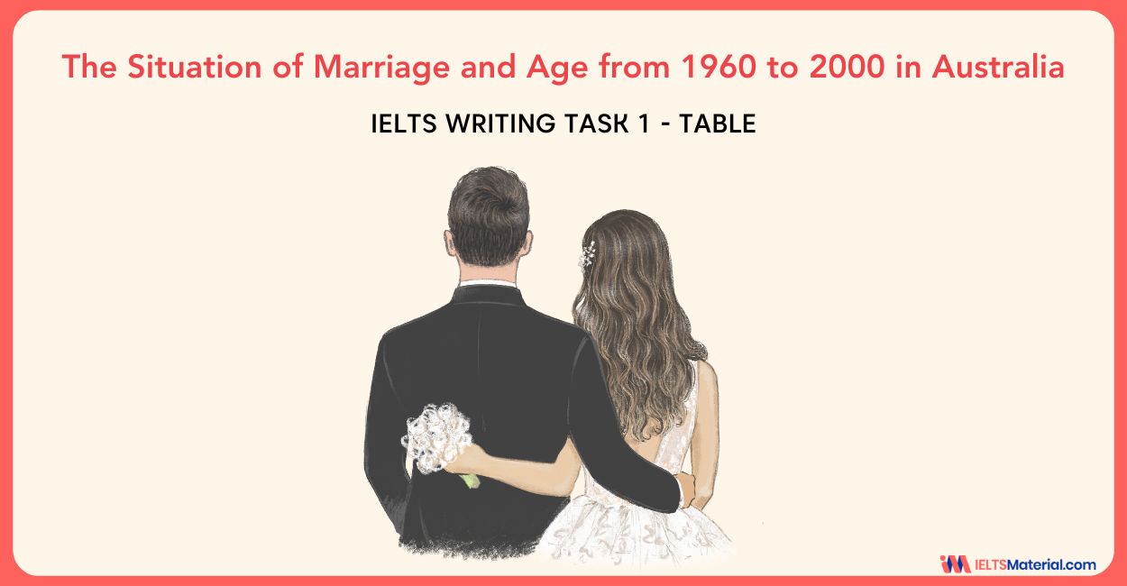  The Situation of Marriage and Age from 1960 to 2000 in Australia – IELTS Writing Task 1