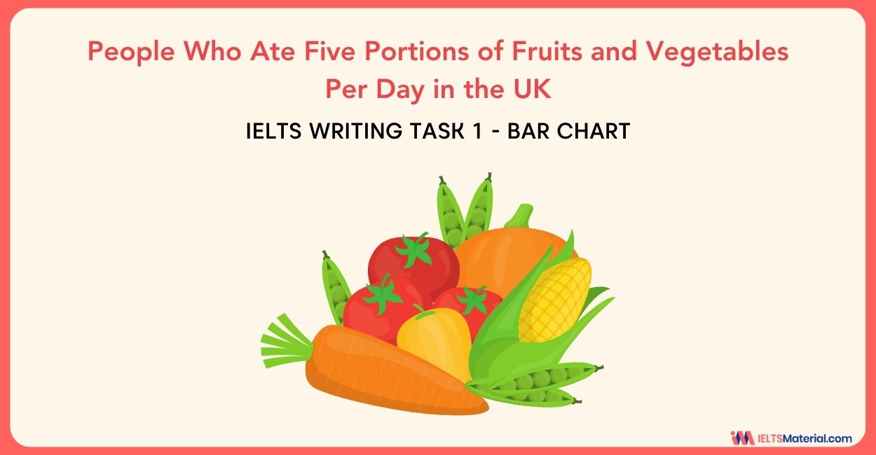 People Who Ate Five Portions of Fruits and Vegetables Per Day in the UK – IELTS Writing Task 1