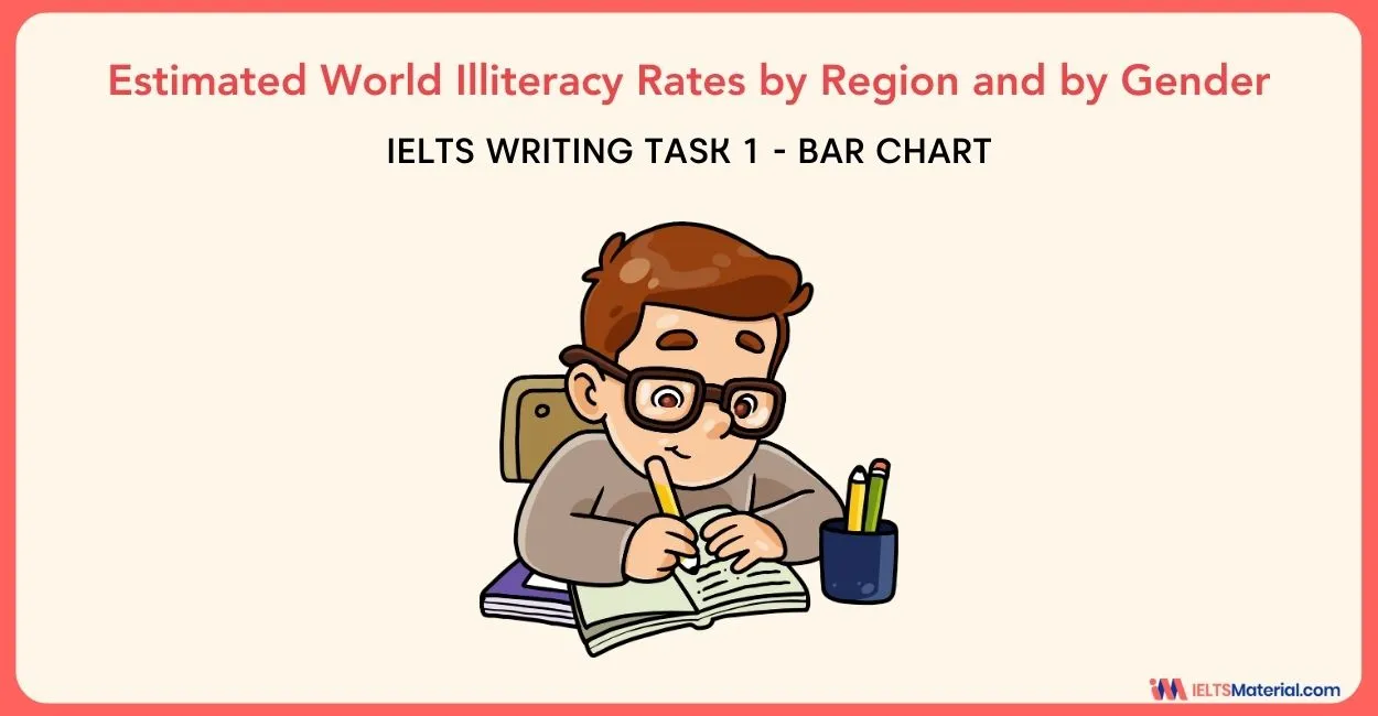 Estimated World Illiteracy Rates by Region and by Gender – IELTS Writing Task 1